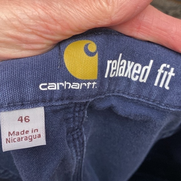 Carhartt men’s relax fit canvas shorts. Distressed Navy blue work shorts size 38 - Picture 9 of 13